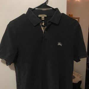 Burberry Men’s Polo Grey size medium